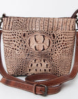 American Darling Crocodile Embossed Genuine Leather Women Bag Western Handbag Purse