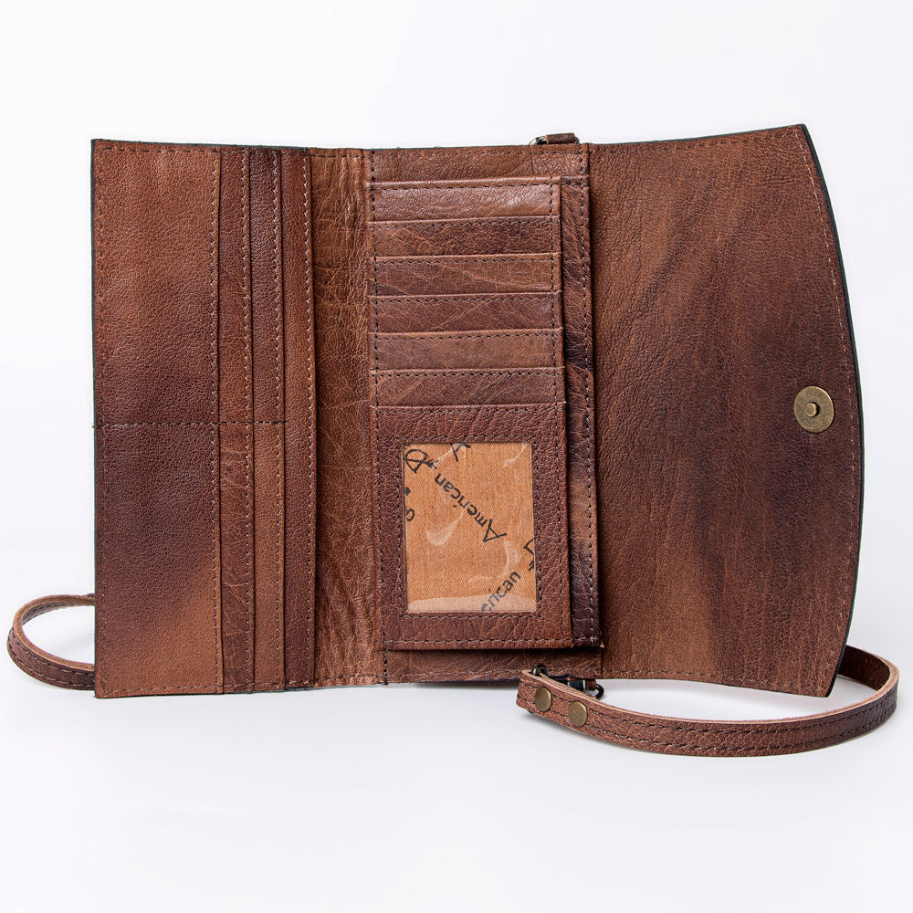 American Darling Wallet Hand Tooled Genuine Leather women bag western handbag purse