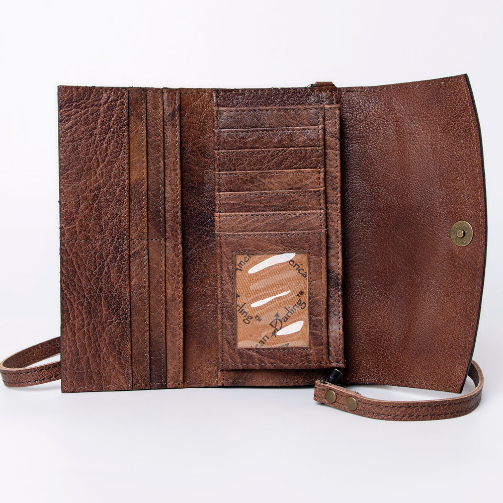 American Darling Wallet Hand Tooled Genuine Leather women bag western handbag purse