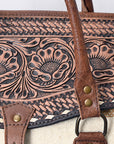 American Darling ADBG516 Duffel Hand Tooled Saddle Blanket Genuine Leather Women Bag Western Handbag Purse