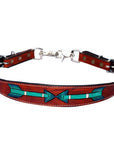 Bar H Equine Genuine Western American Leather Horse Premium Headstall & Breast Collar Set