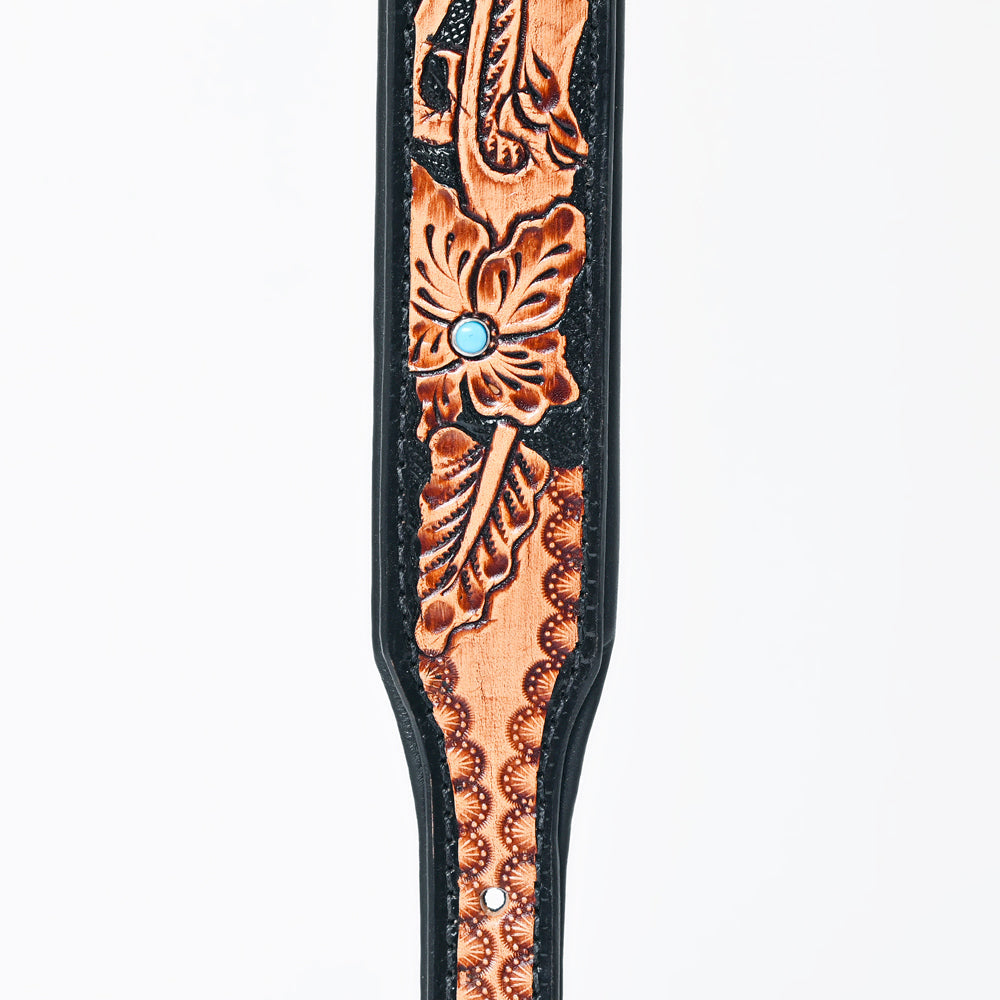 HILASON Western Genuine Leather Heavy Duty Dog Collar Floral Tooled