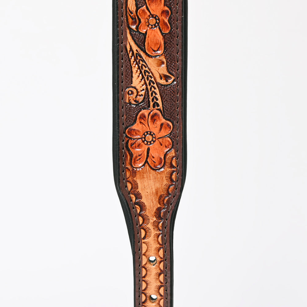 HILASON Western Genuine Leather Heavy Duty Dog Collar Floral Tooled