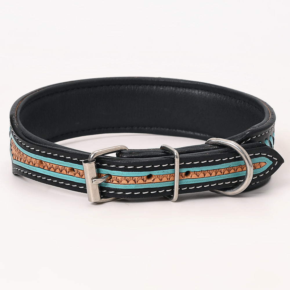 HIlason Genuine Leather Dog Collar Hand Tooled