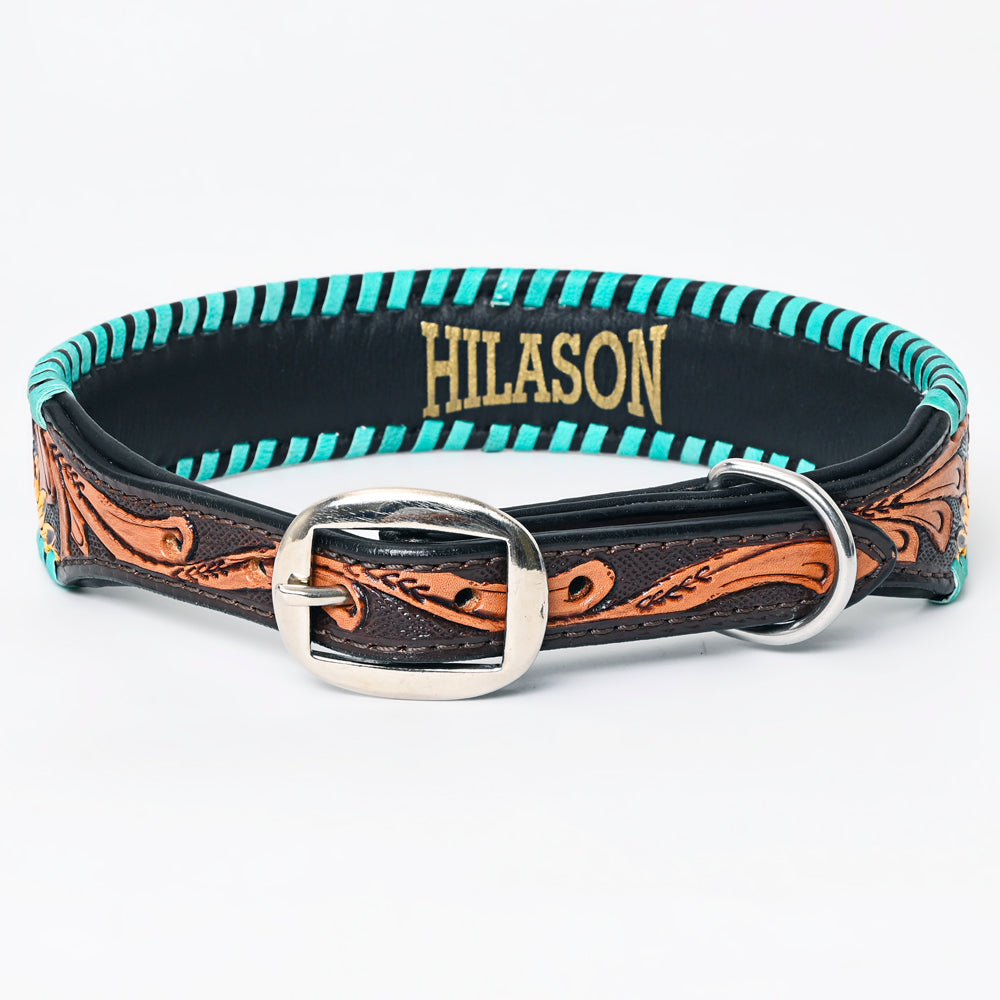 HILASON Western Genuine Leather Heavy Duty Hand Painted Dog Collar