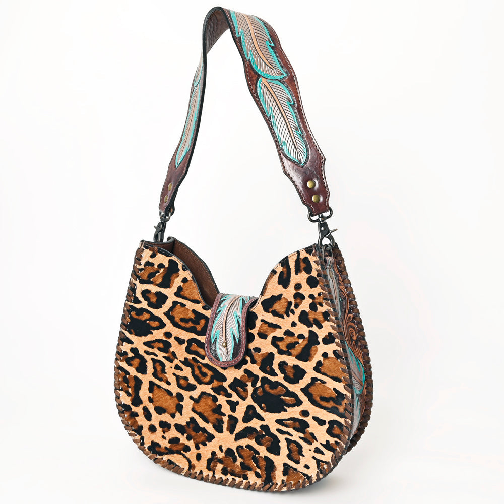 American Darling Hobo Hand Tooled Hair-On Genuine Leather women bag western handbag purse