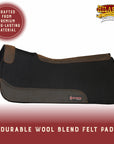 32" X 30" Hilason Horse Saddle PAD Western Contoured Wool Felt Moisture Wicking Black