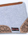 32" X 30" Hilason Horse Western Contoured Wool Felt Therapeutic Saddle Pad Grey