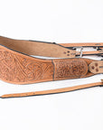 Comfytack Horse Saddle Flank Cinch Girth Handtooled Leather W/ Billets Antique Tan