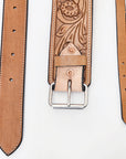 Comfytack Horse Saddle Flank Cinch Girth Handtooled Leather W/ Billets Antique Tan