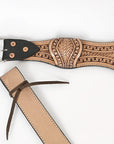 Comfytack Horse Saddle Flank Cinch Girth Handtooled Leather W/ Billets Antique Tan