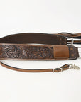 Comfytack Horse Western Floral Tooled Leather Rear Flank Saddle Cinch With Billets