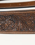 Comfytack Horse Western Floral Tooled Leather Rear Flank Saddle Cinch With Billets
