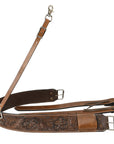 Comfytack Horse Western Floral Tooled Leather Rear Flank Saddle Cinch With Billets