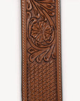 Comfytack Horse Western Leather Basketweave Tooled Floral Rear Flank Saddle Cinch Off Billets