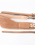 Comfytack Horse Western Tooled Padded Leather Rear Flank Back Saddle Cinch Billets