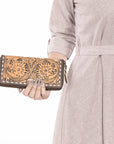 American Darling Hand Tooled Genuine Leather Women Bag Western Handbag Purse