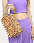American Darling Hand Tooled Genuine Leather Women Bag Western Handbag Purse