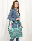 ADBGZ734B American Darling Hand Tooled Genuine Leather Women Bag Western Handbag Purse