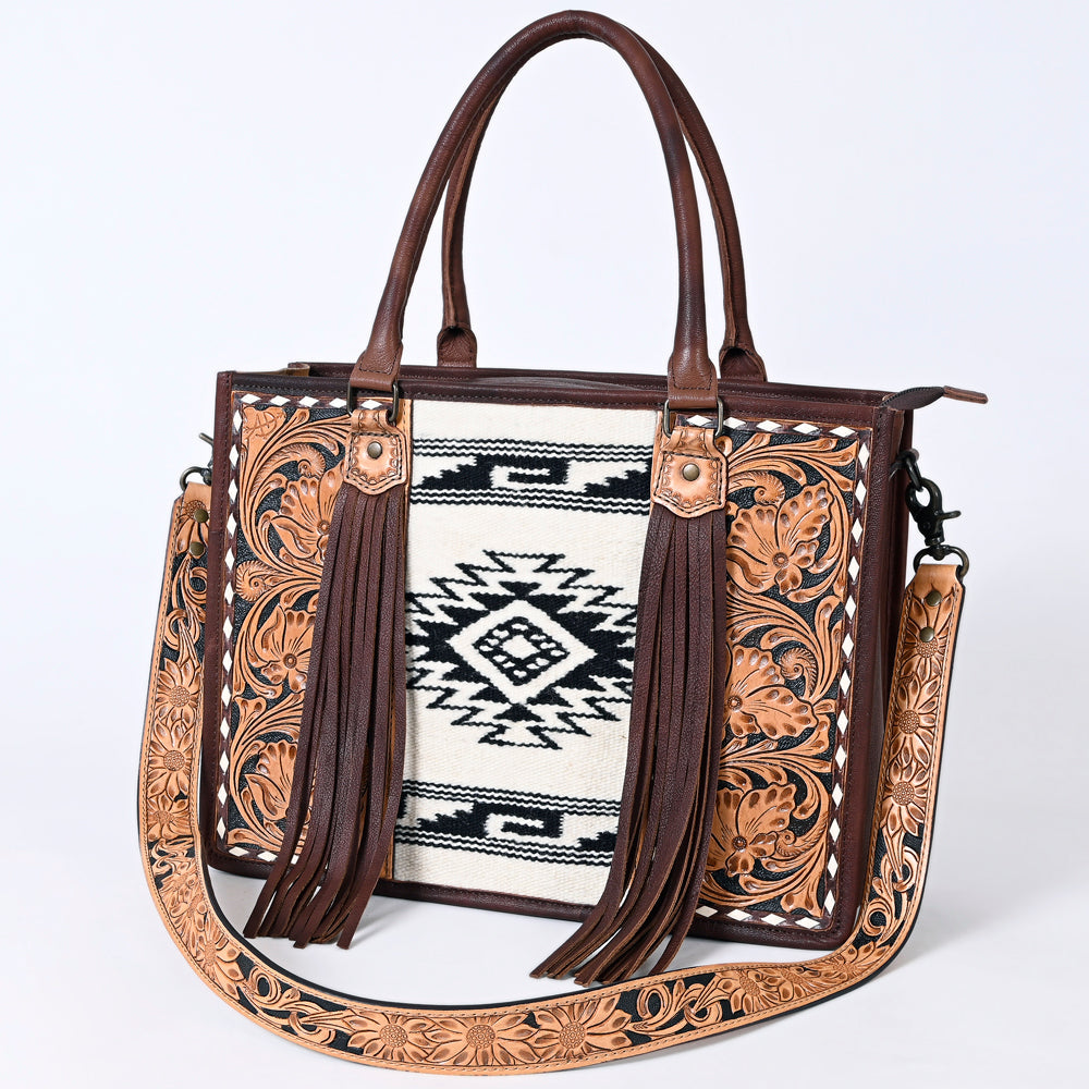 American Darling Briefcase Hand Tooled Saddle Blanket Genuine Leather women bag western handbag purse
