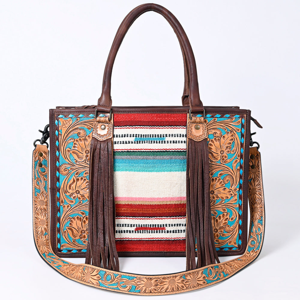 American Darling Briefcase Hand Tooled Saddle Blanket Genuine Leather women bag western handbag purse
