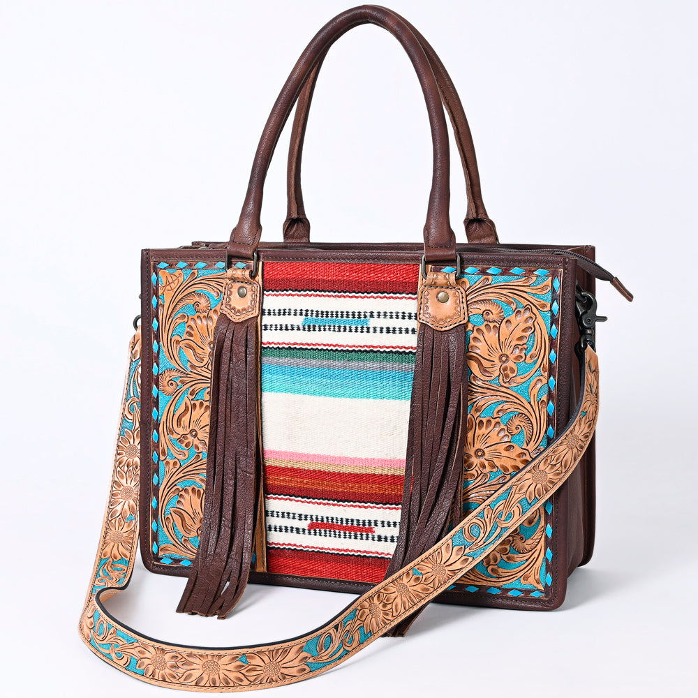American Darling Briefcase Hand Tooled Saddle Blanket Genuine Leather women bag western handbag purse