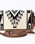American Darling ORGANISER Upcycled Wool Genuine Leather women bag western handbag purse