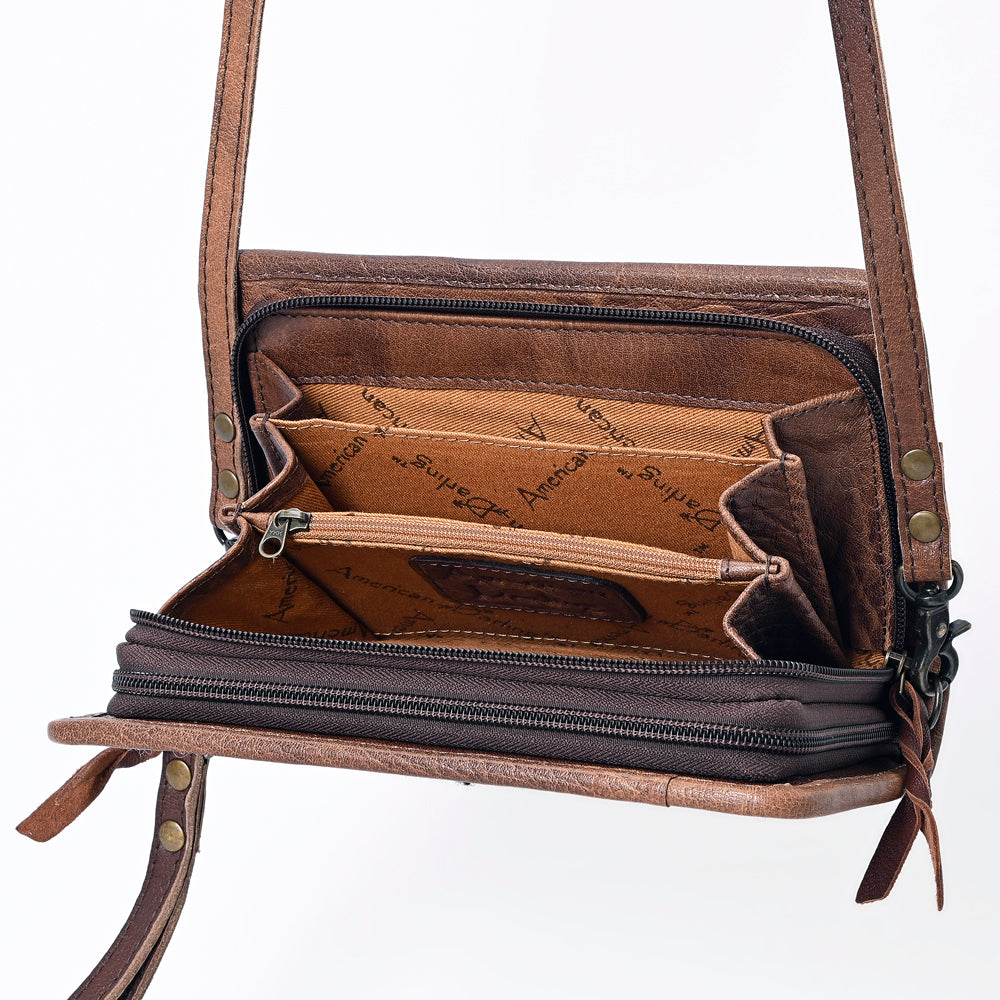 American Darling ORGANISER Upcycled Wool Genuine Leather women bag western handbag purse