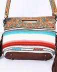 American Darling Clutch Hand Tooled Saddle Blanket Fabric Genuine Leather Western Women Bag Handbag Purse | Purses for Cute