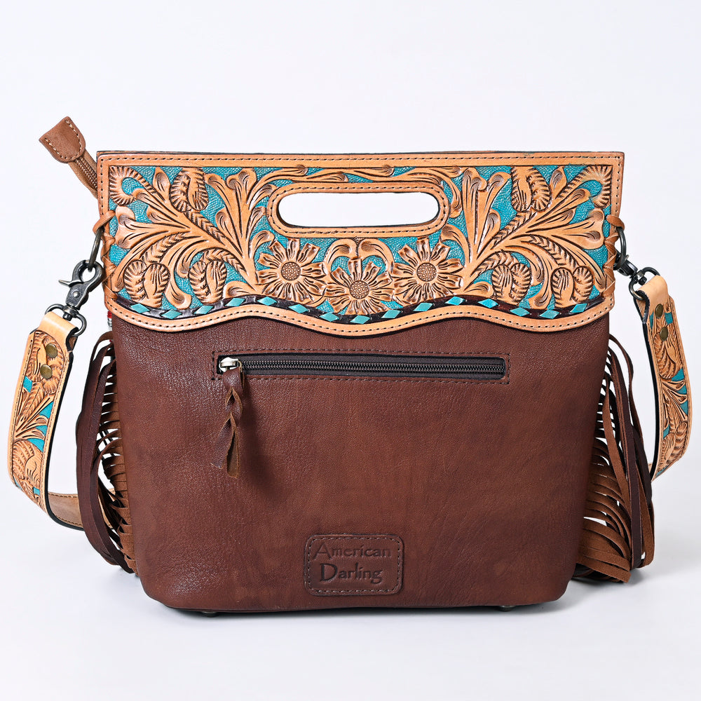 American Darling Clutch Hand Tooled Saddle Blanket Fabric Genuine Leather Western Women Bag Handbag Purse | Purses for Cute