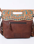 American Darling Clutch Hand Tooled Saddle Blanket Fabric Genuine Leather Western Women Bag Handbag Purse | Purses for Cute