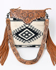 ADBGS192BW American Darling Hand Tooled Saddle Blanket Genuine Leather Women Bag Western Handbag Purse
