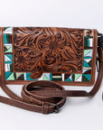 American Darling ORGANISER Upcycled Wool Genuine Leather women bag western handbag purse
