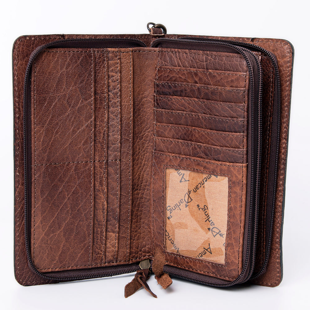 American Darling ORGANISER Upcycled Wool Genuine Leather women bag western handbag purse