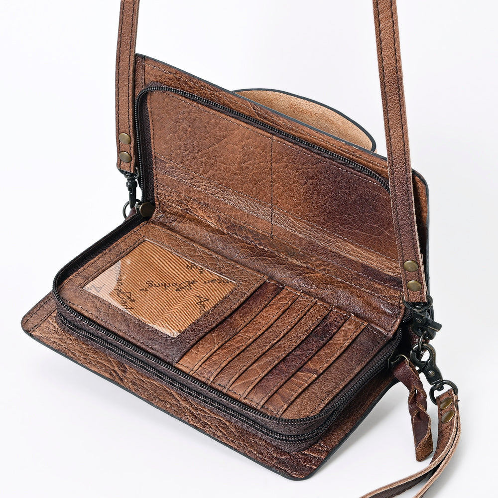 American Darling ORGANISER Upcycled Wool Genuine Leather women bag western handbag purse