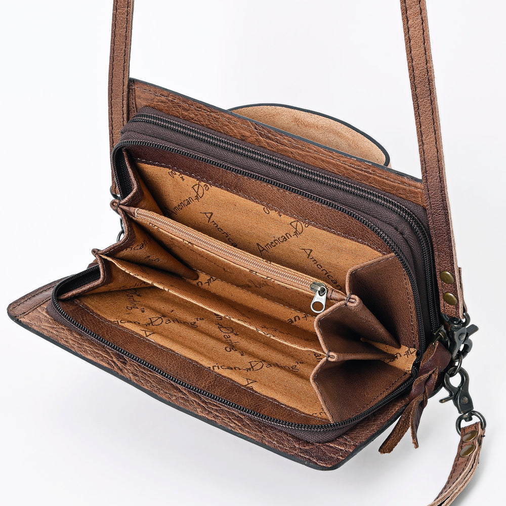 American Darling ORGANISER Upcycled Wool Genuine Leather women bag western handbag purse