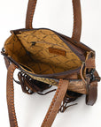 American Darling Tote Hand Tooled Hair-On Genuine Leather women bag western handbag purse