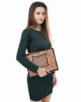 American Darling Portfolio Bag Beautifully Hand Tooled Crocodile embossed Genuine Leather women bag western handbag purse