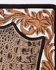 American Darling Portfolio Bag Beautifully Hand Tooled Crocodile embossed Genuine Leather women bag western handbag purse