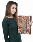 American Darling Portfolio Bag Beautifully Hand Tooled Crocodile embossed Genuine Leather women bag western handbag purse