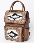 American Darling Backpack Hand Tooled Crocodile embossed Genuine Leather women bag western handbag purse