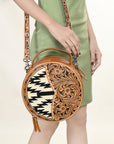 ADBG1094 American Darling Canteen Hand Tooled Saddle Blanket Genuine Leather women bag western handbag purse