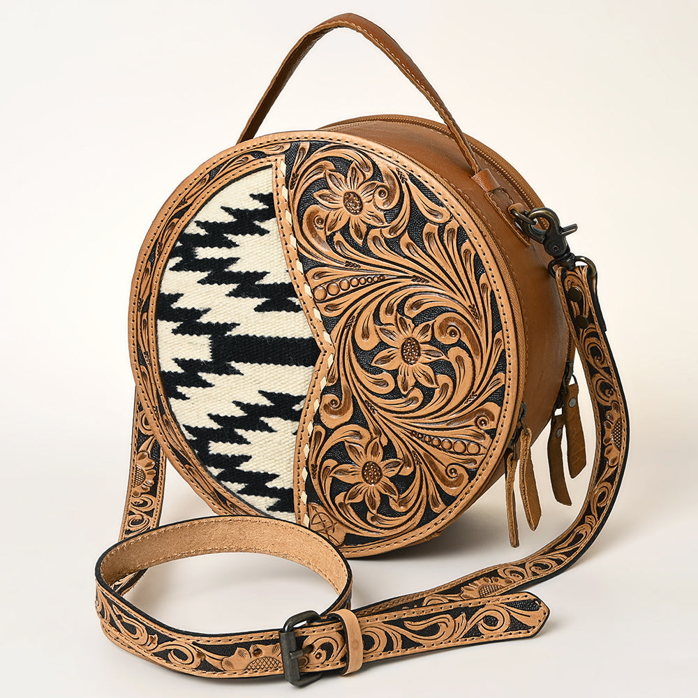 ADBG1094 American Darling Canteen Hand Tooled Saddle Blanket Genuine Leather women bag western handbag purse