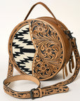 ADBG1094 American Darling Canteen Hand Tooled Saddle Blanket Genuine Leather women bag western handbag purse