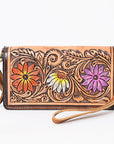 American Darling Organiser Hair-On Hand Tooled Genuine Leather Women Bag Western Handbag Purse