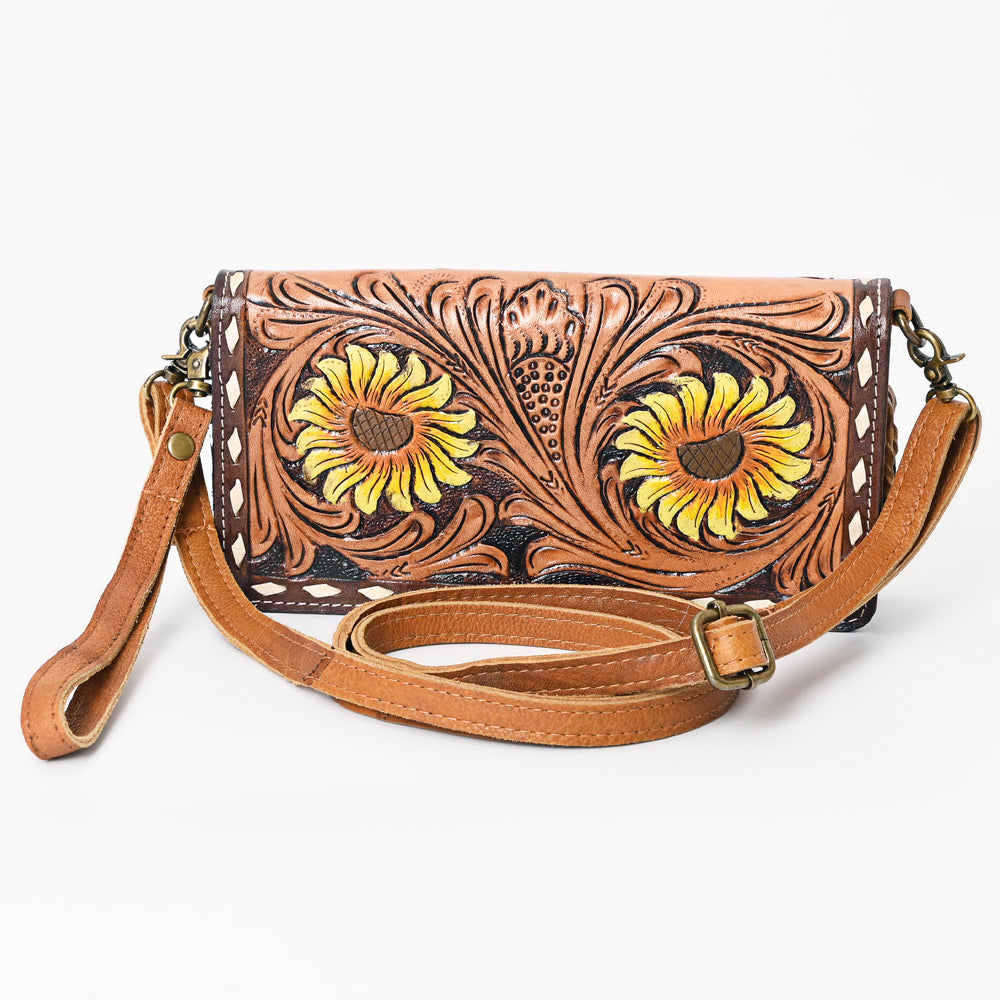 American Darling Organiser Hair-On Hand Tooled Genuine Leather Women Bag Western Handbag Purse