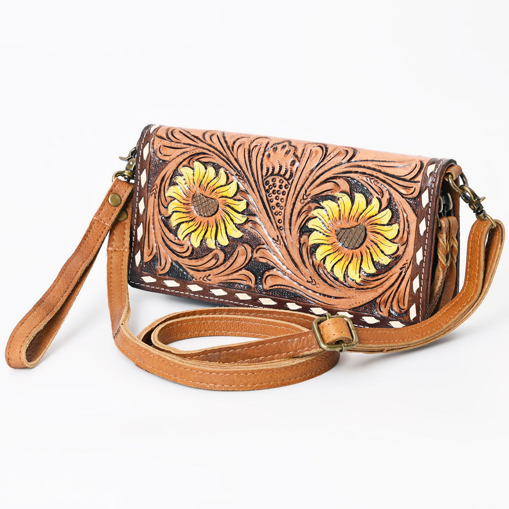 American Darling Organiser Hair-On Hand Tooled Genuine Leather Women Bag Western Handbag Purse
