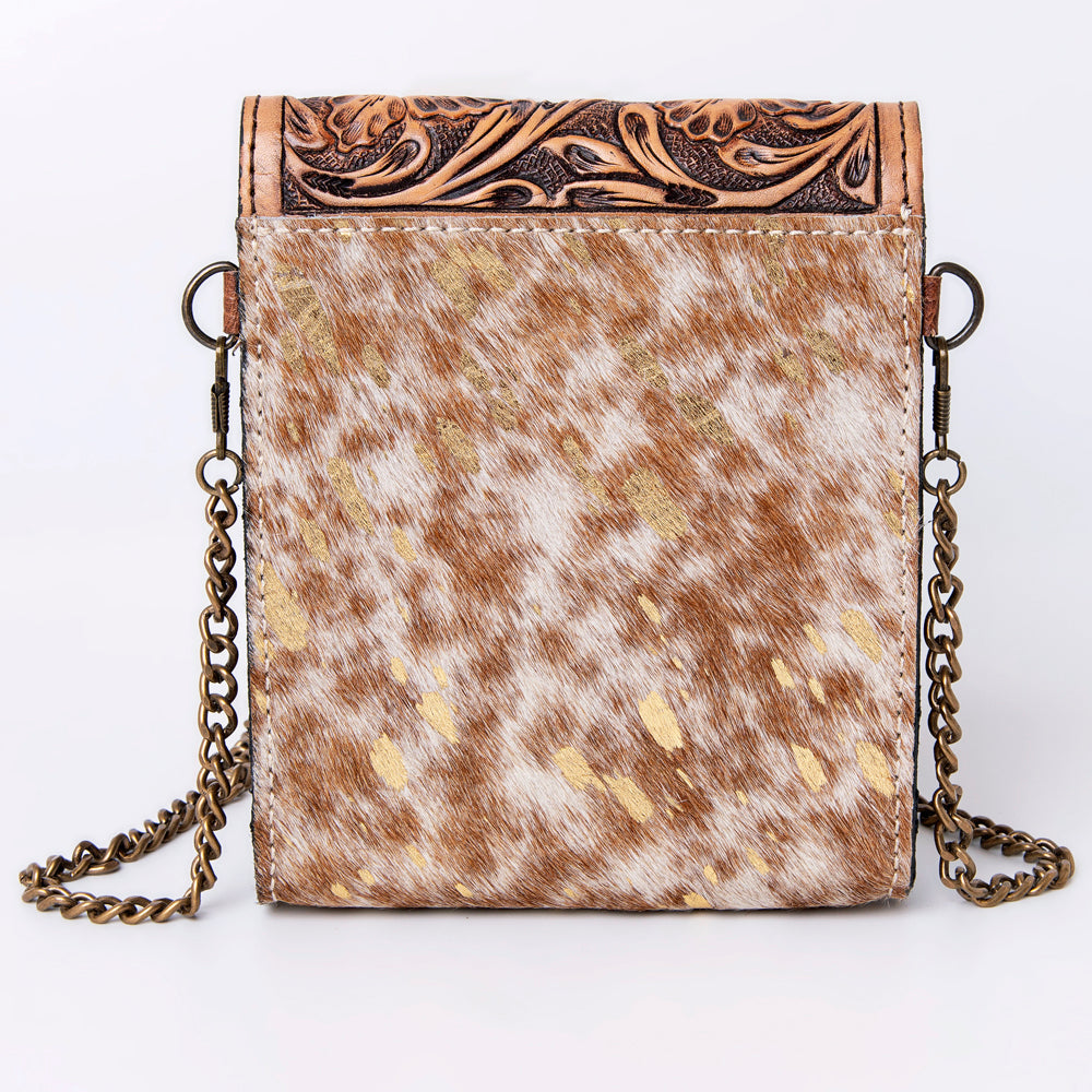American Darling Hand Tooled Hair On Genuine Leather Women Bag Western Handbag Purse