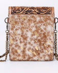 American Darling Hand Tooled Hair On Genuine Leather Women Bag Western Handbag Purse