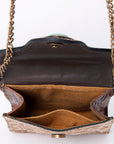 American Darling Hand Tooled Hair On Genuine Leather Women Bag Western Handbag Purse
